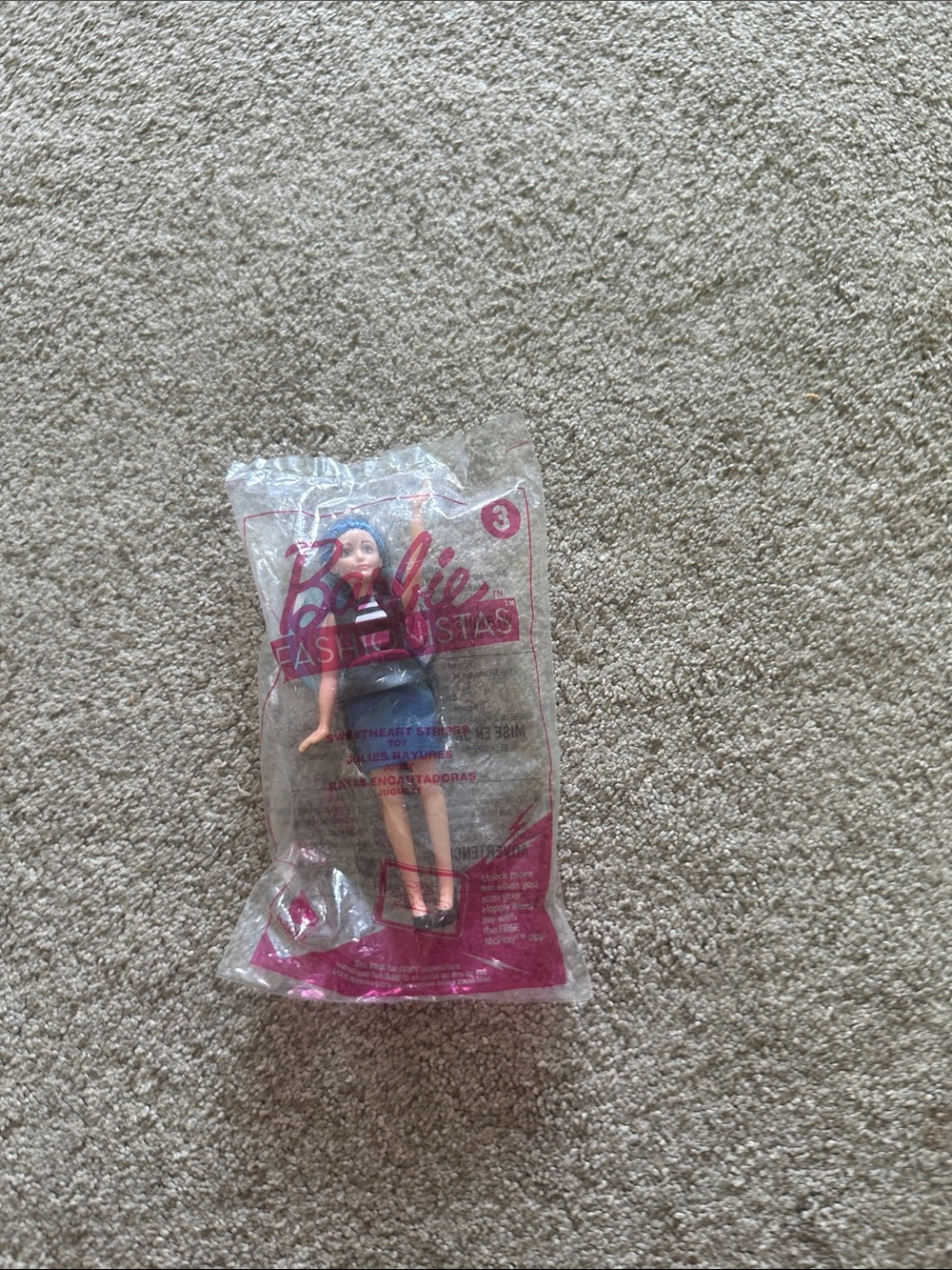 McDonald’s 2017 Barbie Mini Doll with Pink Top and Blue Skirt
